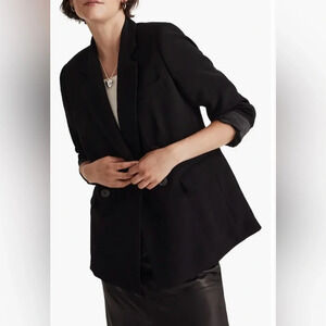 Madewell Rosedale Blazer in Crepe Black Size 12